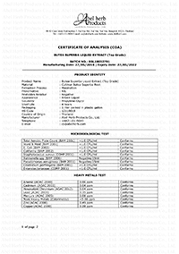 Certificate of Analysis (Butea Superba Liquid Extract) - Thumbnail